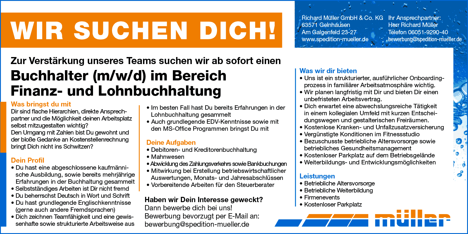 Wir suchen Finanz-/ Lohnbuchhalter